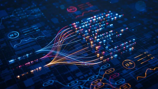 Abstract visualization of a neural network